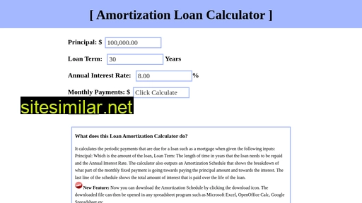 amortizationloancalculator.net alternative sites