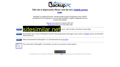 backuppc.sourceforge.net alternative sites