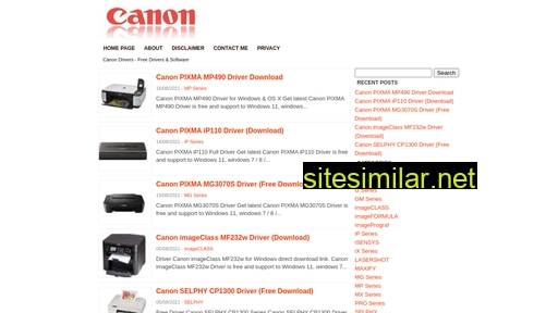 Canonprintersdrivers similar sites