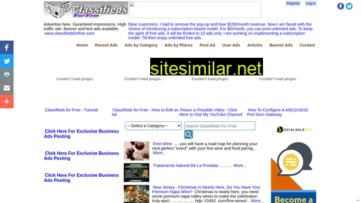Classifiedsforfree similar sites