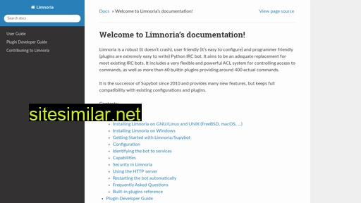 docs.limnoria.net alternative sites