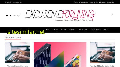 excusemeforliving.net alternative sites