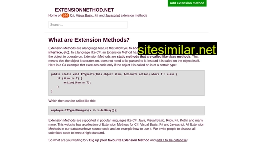 Extensionmethod similar sites