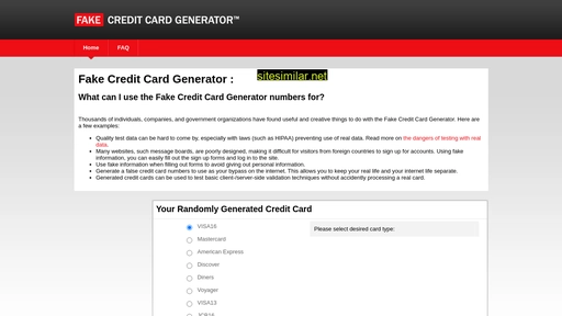 fakecreditcardgenerator.net alternative sites