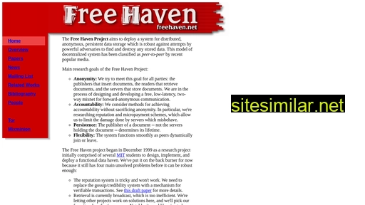 freehaven.net alternative sites