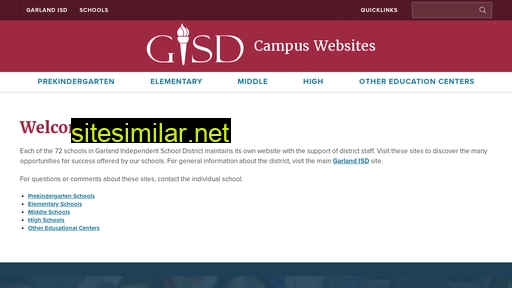 garlandisdschools.net alternative sites