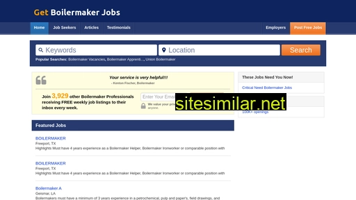 Getboilermakerjobs similar sites