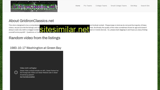 Gridironclassics similar sites