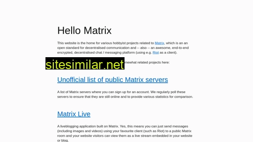 hello-matrix.net alternative sites