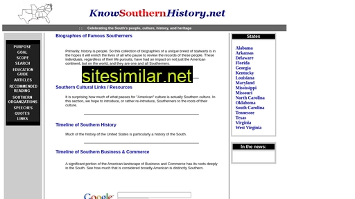 knowsouthernhistory.net alternative sites