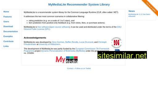 mymedialite.net alternative sites