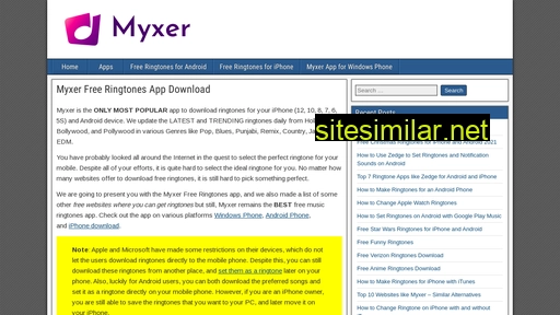 Myxerfreeringtonesapp similar sites