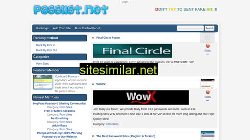 Passlist similar sites