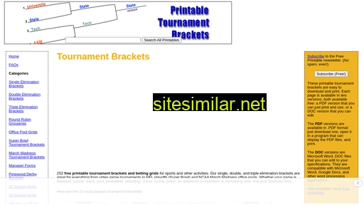 Printabletournamentbrackets similar sites