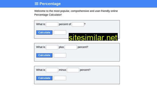 Thepercentagecalculator similar sites
