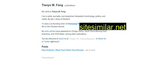 Tianyufang similar sites
