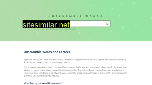 Unscramblewords similar sites