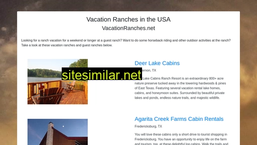 vacationranches.net alternative sites
