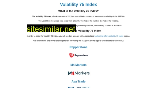Volatility75 similar sites
