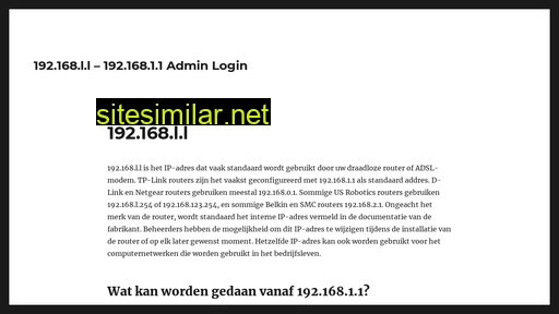 192168ll.nl alternative sites