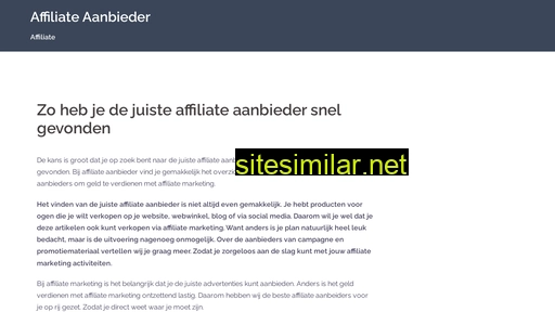 affiliateaanbieder.nl alternative sites