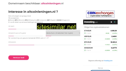 altcoinleningen.nl alternative sites