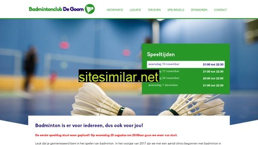 badmintonclubdegoorn.nl alternative sites