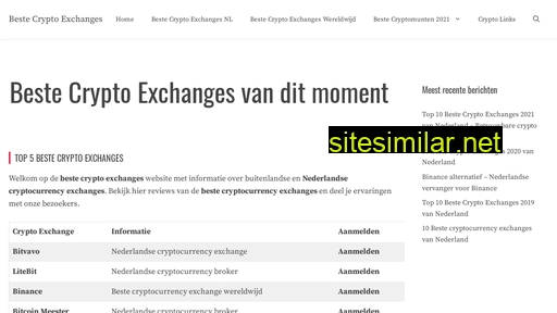 bestecryptoexchanges.nl alternative sites
