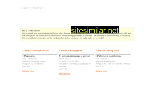 combinatoriek.nl alternative sites