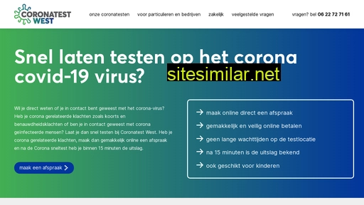 coronatestwest.nl alternative sites