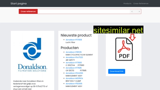 donaldsonfilters.nl alternative sites