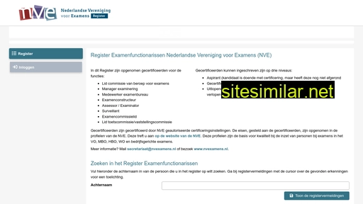 examinatorenregister.nl alternative sites