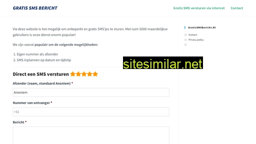 gratissmsbericht.nl alternative sites