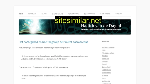 hadithvandedag.nl alternative sites