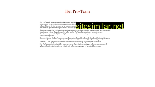 het-proteam.nl alternative sites