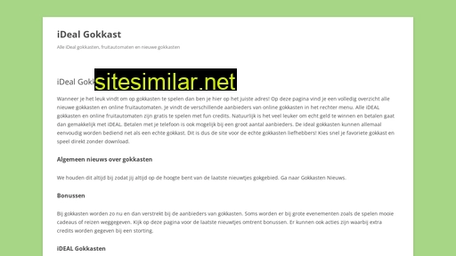 ideal-gokkast.nl alternative sites