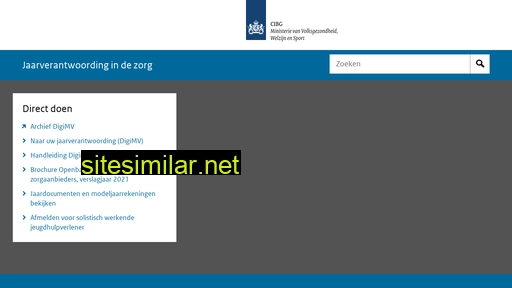 jaarverantwoordingzorg.nl alternative sites