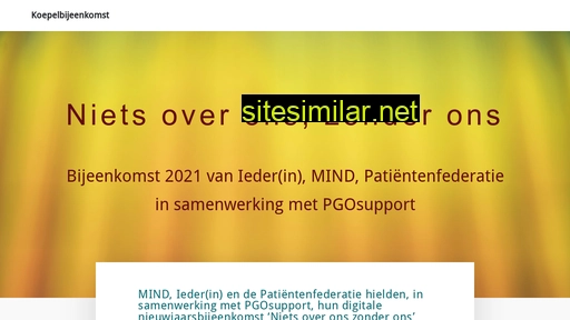 koepelbijeenkomst.nl alternative sites