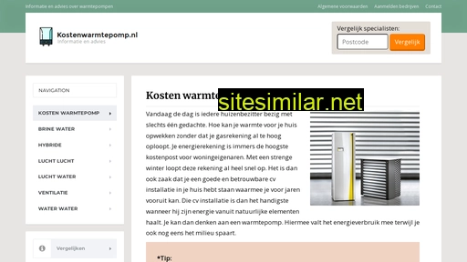 kostenwarmtepomp.nl alternative sites