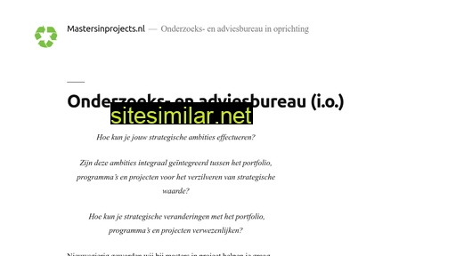 mastersinprojects.nl alternative sites