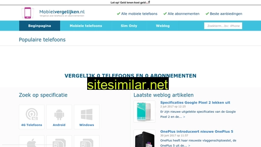 mobielvergelijken.nl alternative sites
