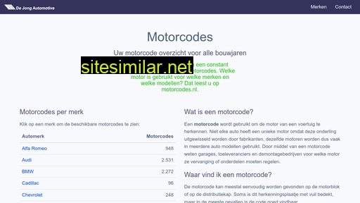motorcodes.nl alternative sites