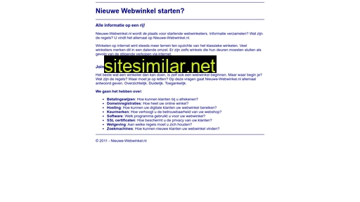 Nieuwe-webwinkel similar sites