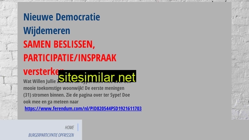 nieuwedemocratiewijdemeren.nl alternative sites