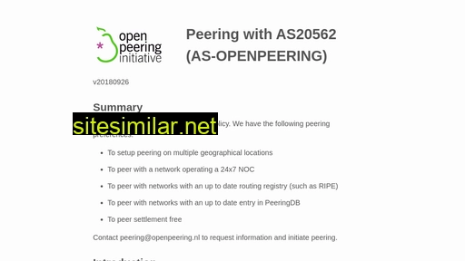 openpeering.nl alternative sites