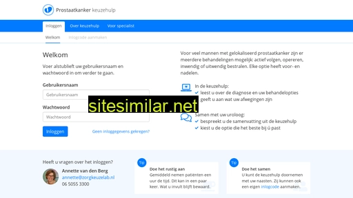 prostaat.keuzehulp.nl alternative sites