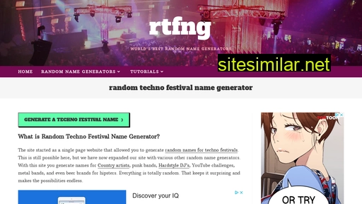 Randomtechnofestivalnamegenerator similar sites