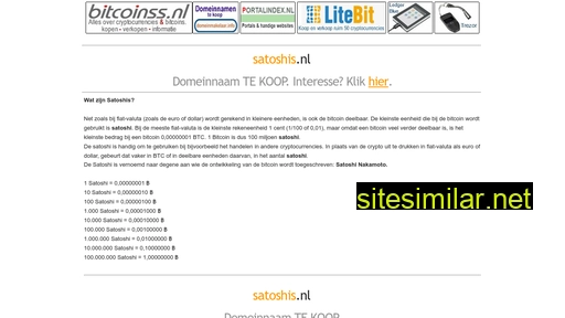 satoshis.nl alternative sites