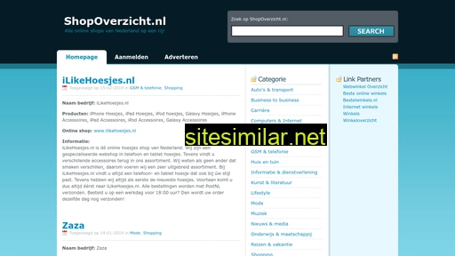 shopoverzicht.nl alternative sites