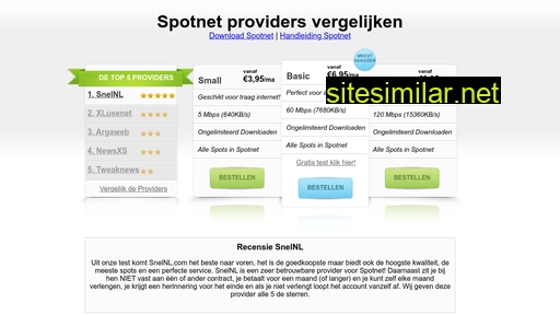 spotnet-vergelijk.nl alternative sites